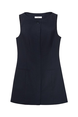 Robe à rayures tennis avec boutons dissimulés - Bleu marine