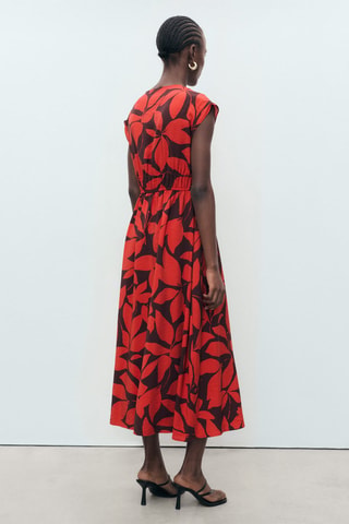 Robe longue imprimée - Rouge