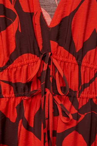 Robe longue imprimée - Rouge