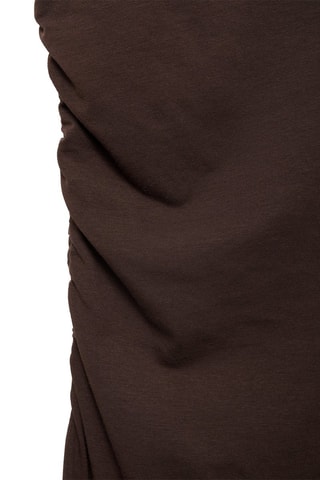 Robe asymétrique froncée à bretelles - Marron