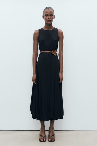 Robe longue ballon - Noir
