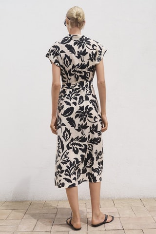 Robe chemisier imprimé floral - Blanc cassé