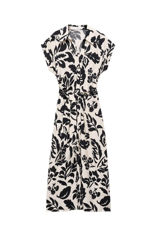 Robe chemisier imprimé floral - Blanc cassé