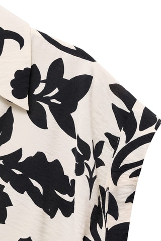 Robe chemisier imprimé floral - Blanc cassé