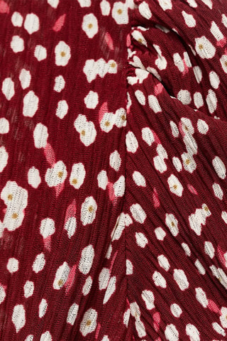 Robe imprimée fente latérale - Bordeaux