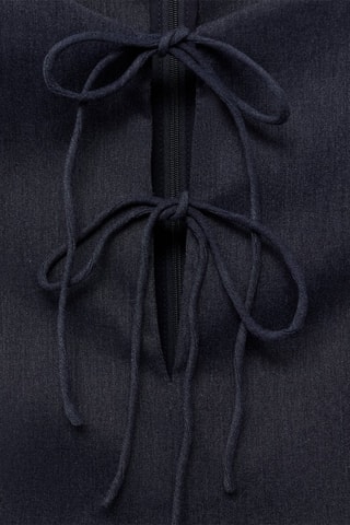 Robe effet denim nœuds - Bleu