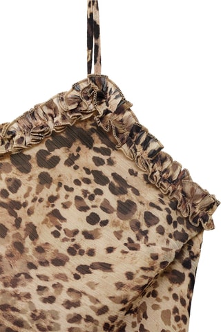 Robe midi léopard - Écru