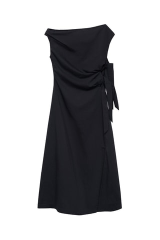 Robe asymétrique nœuds - Bleu marine
