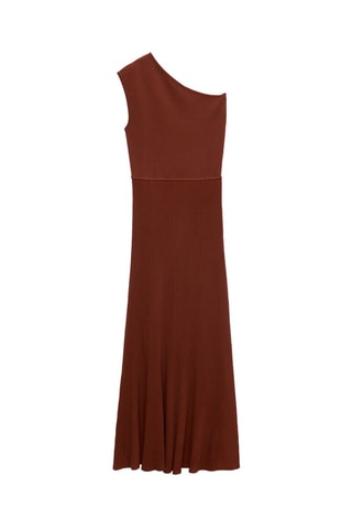 Robe maille combiné asymétrique - Rouge