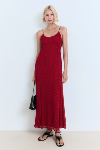 Robe gaze à imprimé floral - Rouge