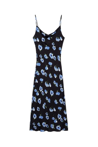 Robe midi encolure drapée - Noir
