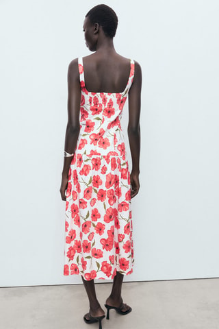 Robe coton évasée - Blanc cassé