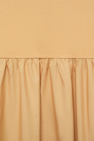 Robe midi tissu combiné - Orange