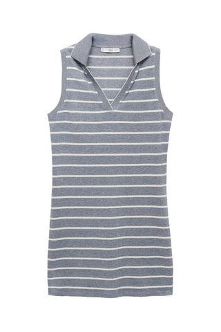 Robe à bretelles style polo - Bleu