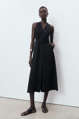 Robe Lyocell ceinture - Noir