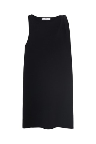 Robe maille bretelles asymétriques - Noir