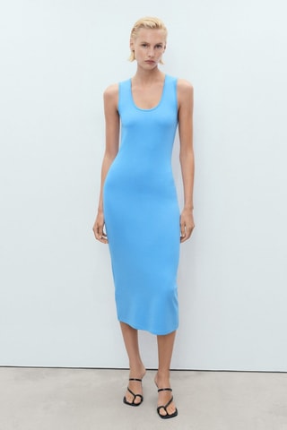Robe midi ajustée - Bleu