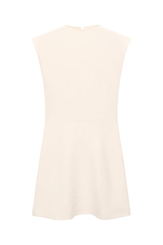Robe évasée maille col montant - Ecru