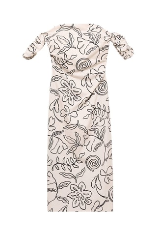 Robe bustier à fleurs - Blanc cassé
