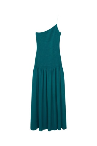 Robe longue asymétrique - Bleu de Prusse