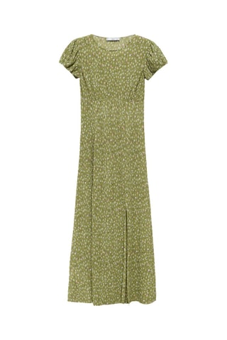 Robe imprimée fente latérale - Vert