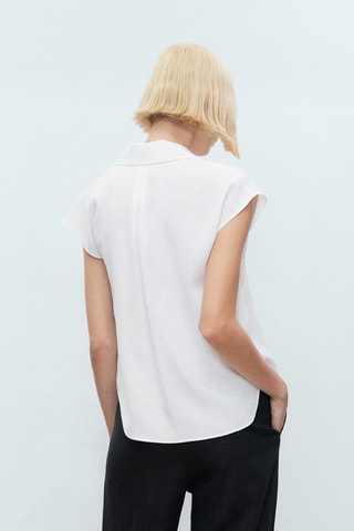 Chemise Lyocell sans manches - Blanc cassé