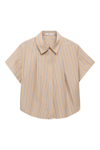 Chemise rayures manches courtes - Marron
