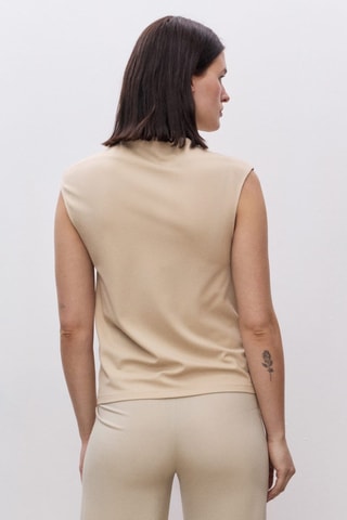 T-shirt de grossesse à col drapé - Beige