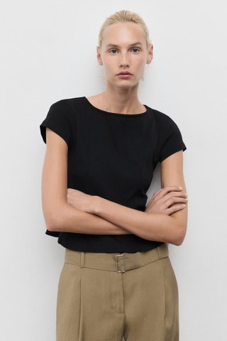 T-shirt coton évasé - Noir