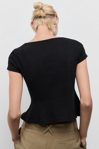 T-shirt coton évasé - Noir