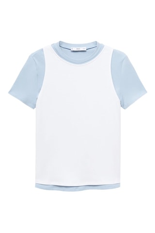 T-shirt coton double - Ciel