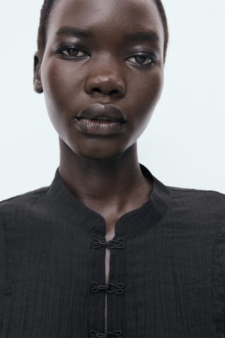 Blouse Lyocell brandebourgs - Noir