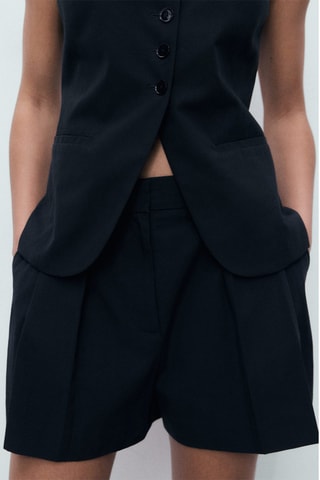 Short de costume à pinces - Noir