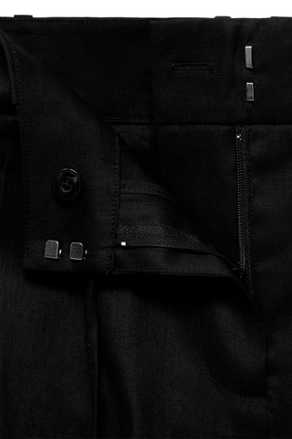 Short lin ceinture à nœud - Noir