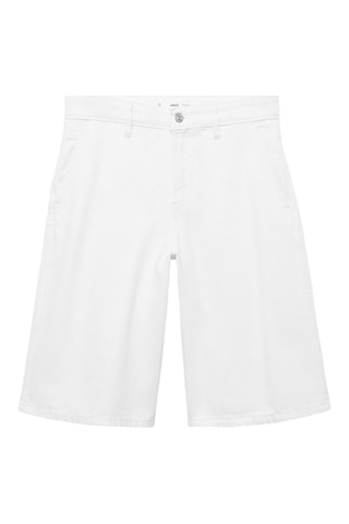 Bermuda jort denim taille normale - Blanc