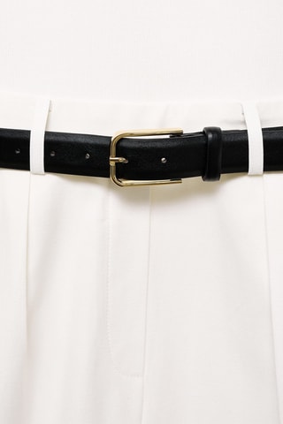 Combinaison à ceinture tissu combiné - Blanc cassé