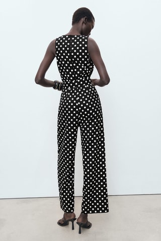 Combinaison ceinture pois - Noir