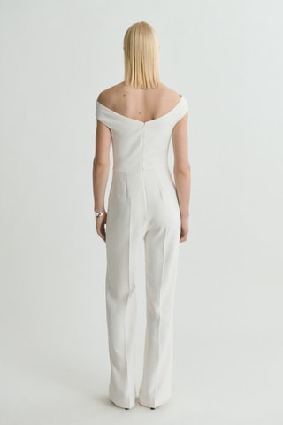 Combinaison à col asymétrique - Blanc cassé
