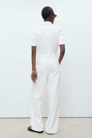 Combinaison jean ceinture - Blanc