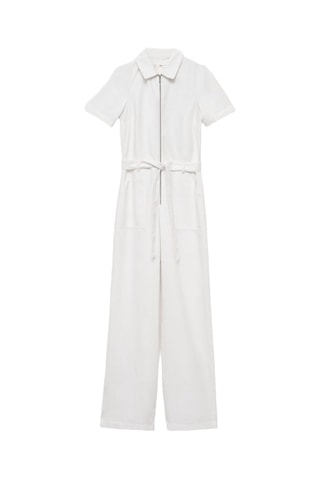 Combinaison jean ceinture - Blanc