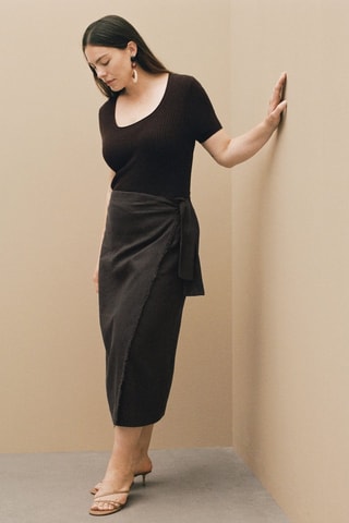 Jupe paréo lin - Noir