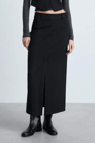 Jupe tailleur rayures tennis - Noir