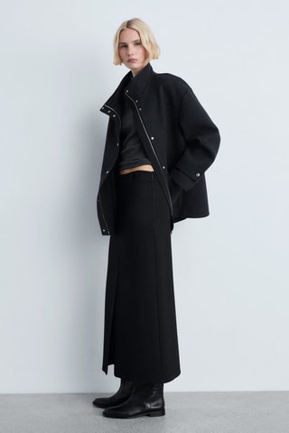 Jupe tailleur rayures tennis - Noir