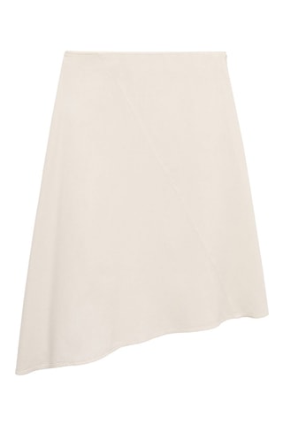 Jupe midi coton asymétrique - Écru