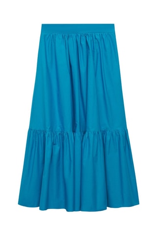 Jupe longue coton évasée - Bleu