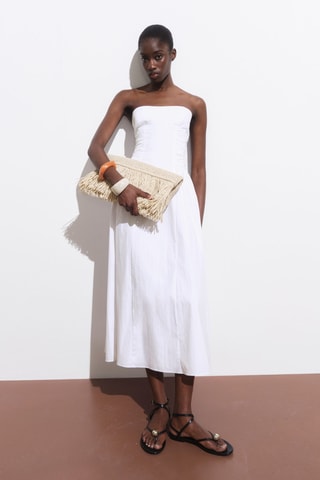 Robe midi bustier - Blanc