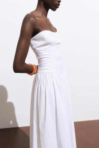 Robe midi bustier - Blanc
