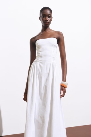 Robe midi bustier - Blanc