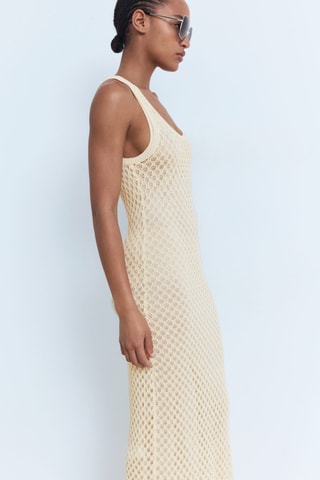 Robe longue crochet - Écru