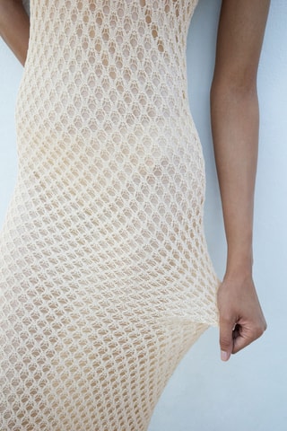 Robe longue crochet - Écru